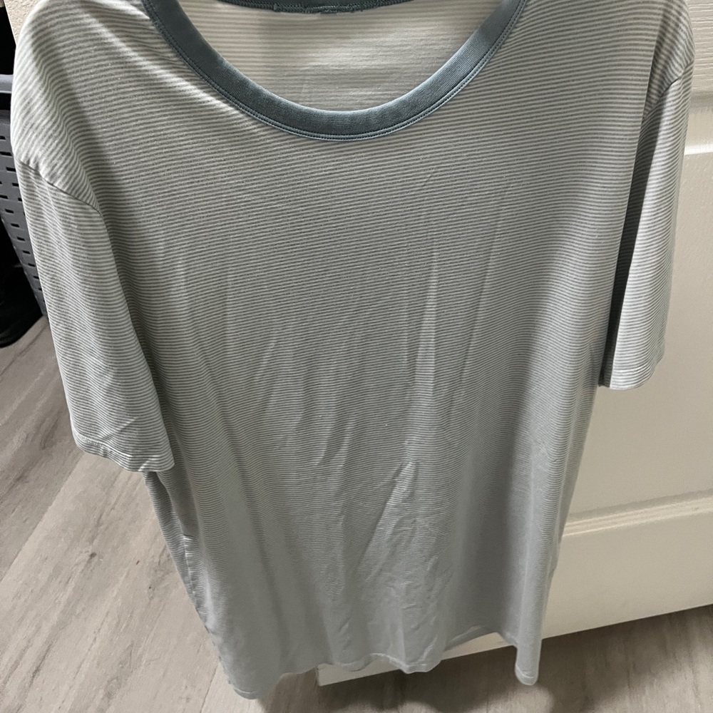 Baby blue striped  T-Shirt Lululemon